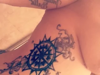 Alexa Davonn tattooed piecing together helter-skelter shower